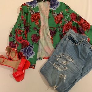 Floral Plus Size Blazer